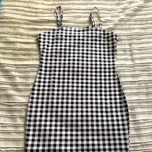 Black and white plaid dress